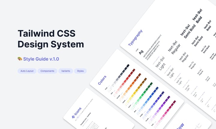 Tailwind CSS Design System Style Guide for Figma created by Bonnie Hong