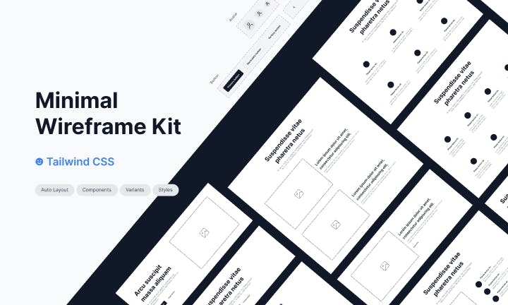 Minimal Wireframe Kit for Figma created by Bonnie Hong